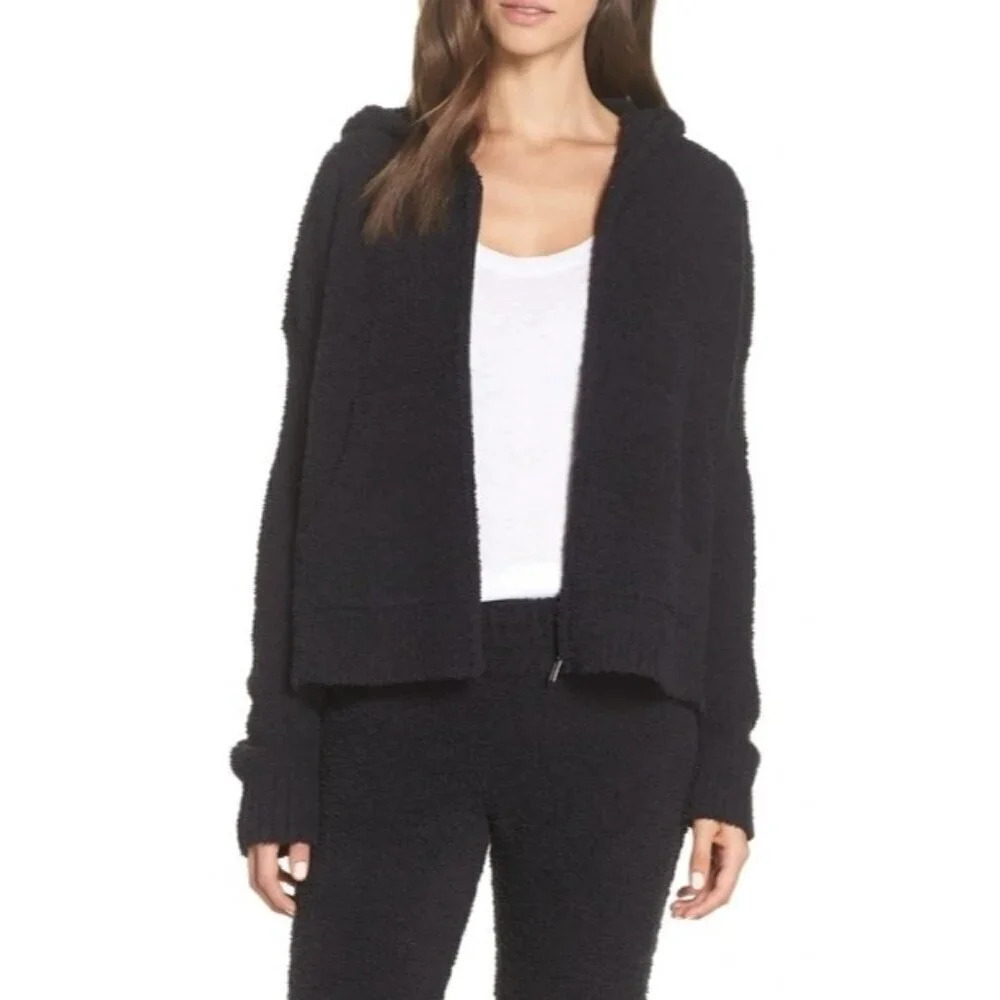 Ugg Black Kyleigh Fuzzy Zip Hoodie Sweatshirt S